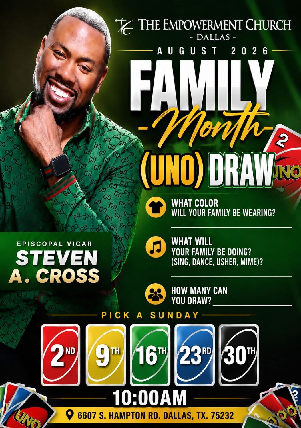 Family Month — (UNO) Draw flyer