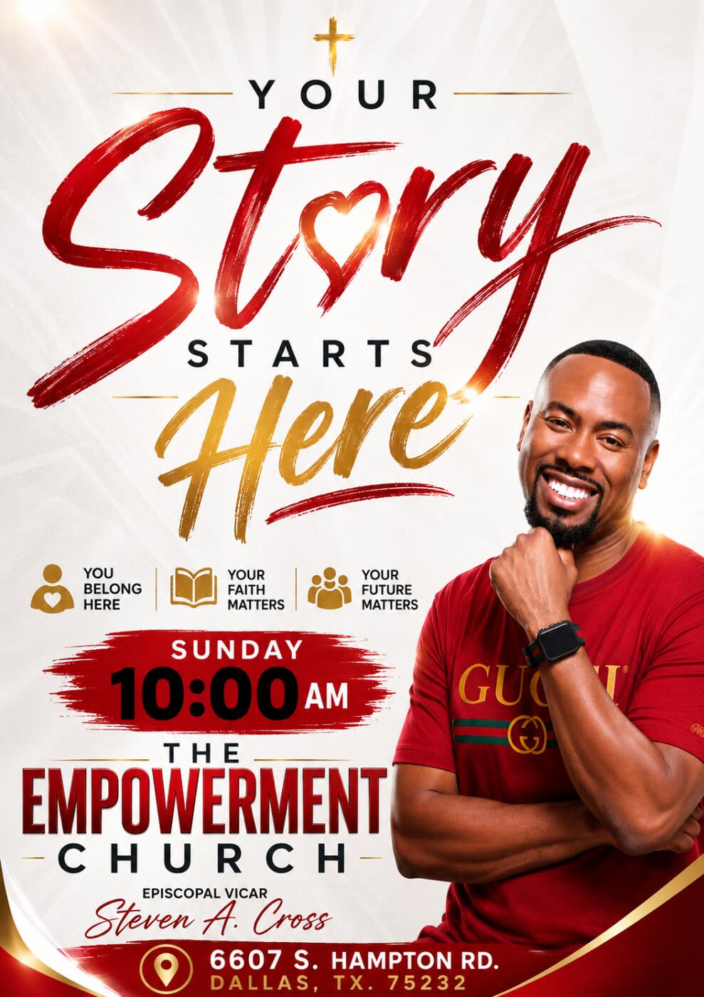 Sunday Worship — Your Story Starts Here flyer